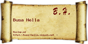 Busa Hella névjegykártya